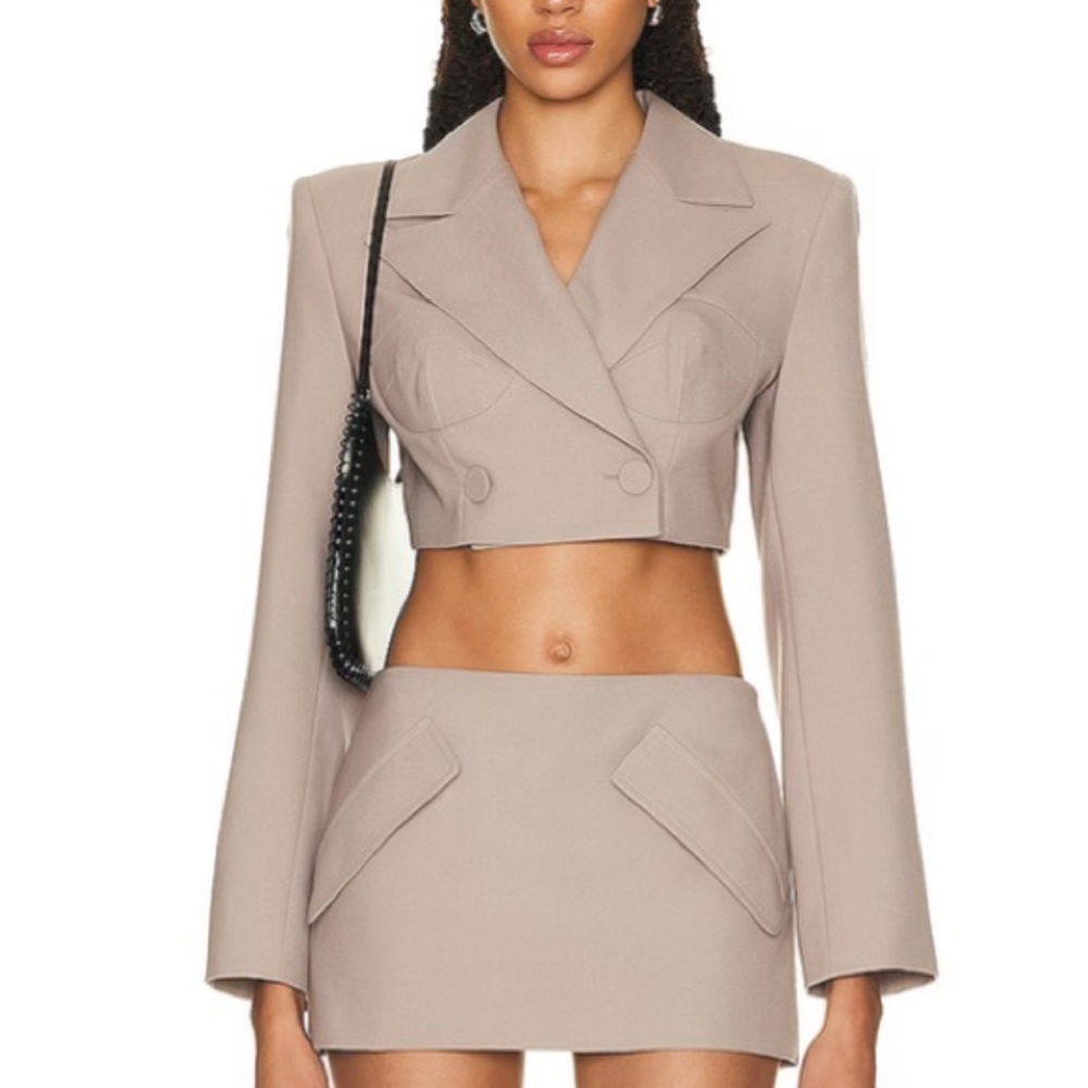 NEW Aknvas stone blazer crop 4 - Picture 3 of 10